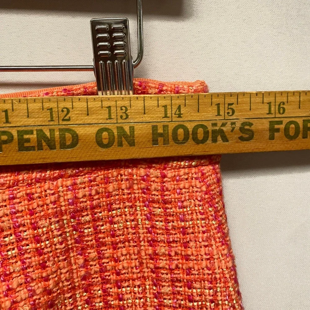 J. Crew No 2 Pencil Skirt Orange Tweed Office Business Casual Size 4 Academia‎